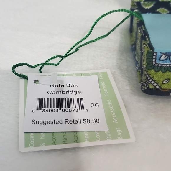 Vera Bradley Cambridge Navy Blue Green Quilted Pattern Note Box NWT - Picture 5 of 9